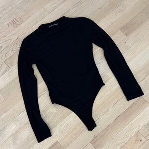 Naked Wardrobe Black Long Sleeve Bodysuit
